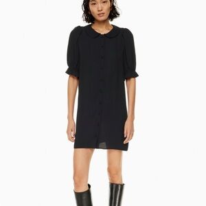 Aritzia Wilfred Poppins Dress - Elegant Black Button-Up Dress
